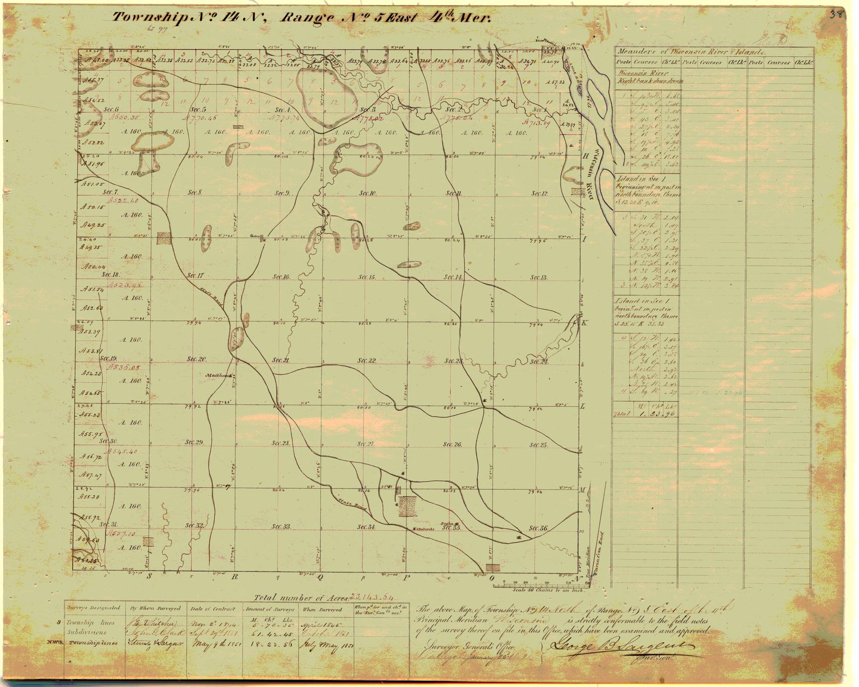 [Public Land Survey System map: Wisconsin Township 14 North, Range 05 East]