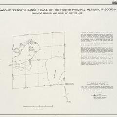 [Public Land Survey System map: Wisconsin Township 33 North, Range 01 East]