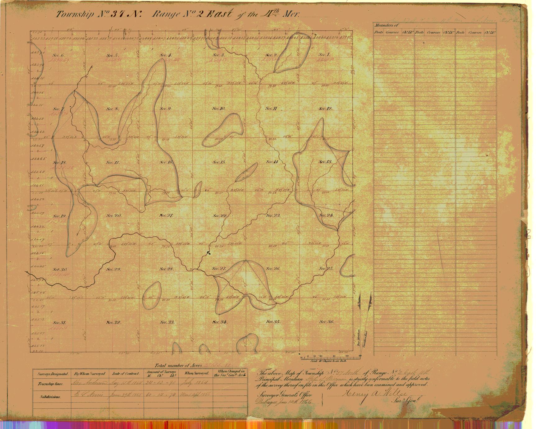 [Public Land Survey System map: Wisconsin Township 37 North, Range 02 East]
