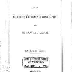 Wisconsin and her resources for remunerating capital and supporting labor