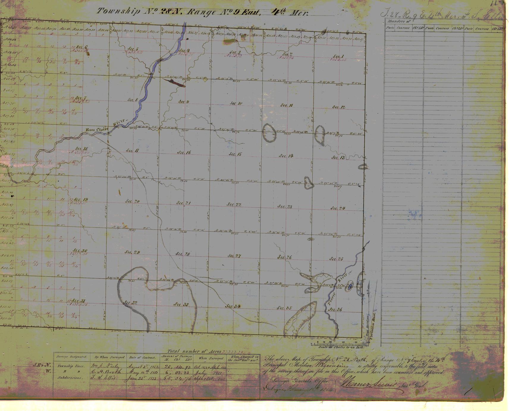 [Public Land Survey System map: Wisconsin Township 28 North, Range 09 East]