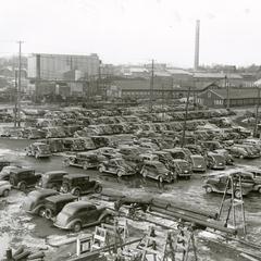 Parking lot at Manitowoc shipyards
