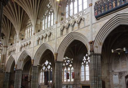 Exeter Cathedral interior nave elevation