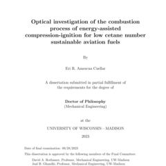 Optical investigation of the combustion process of energy-assisted compression-ignition for low cetane number sustainable aviation fuels