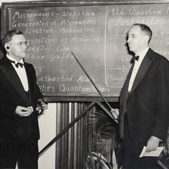 John H. Van Vleck at a blackboard