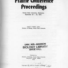 Third Midwest Prairie Conference proceedings : Kansas State University, Manhattan, September 22-23, 1972