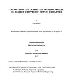 CHARACTERIZATION OF INJECTION PRESSURE EFFECTS ON GASOLINE COMPRESSION IGNITION COMBUSTION