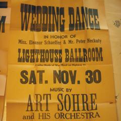 Wedding dance poster featuring Art Sohre Orchestra
