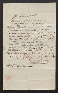 Letter from Nathaniel Miller, Fireplace, to Mr. Felix Dominy