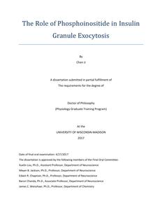 The Role of Phosphoinositide in Insulin Granule Exocytosis