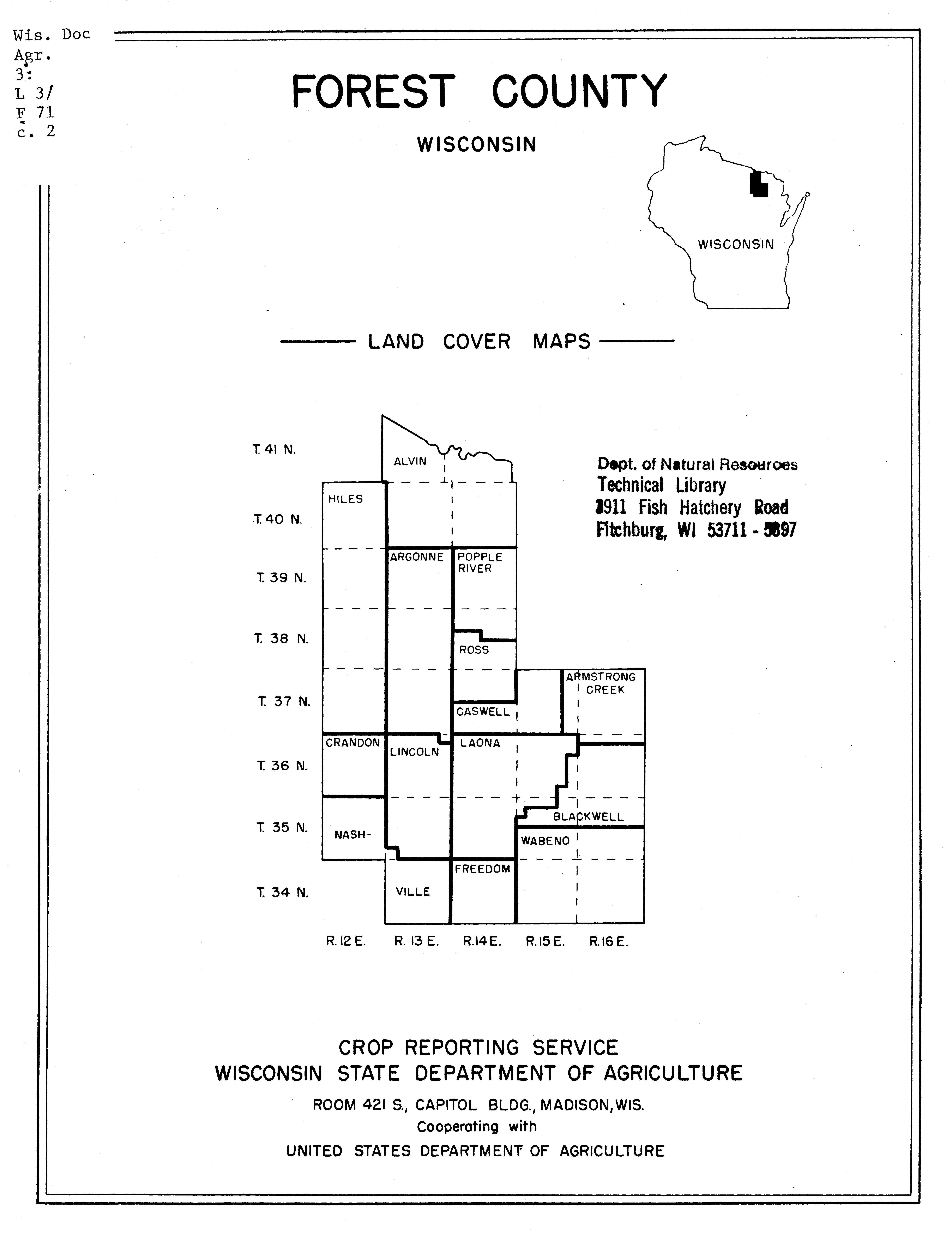 ‎Forest County, Wisconsin, land cover maps UWDC UWMadison Libraries