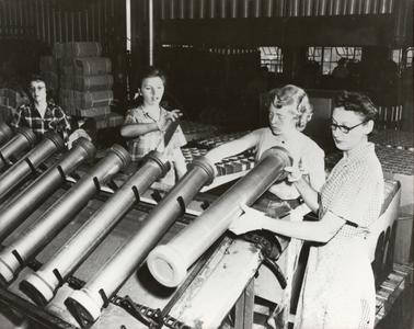 Women workers at Aluminum Goods Manufacturing Company