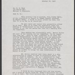 Letter from Regent W.J. Campbell to University President E.B. Fred