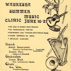 Waukesha Summer Music Clinic poster
