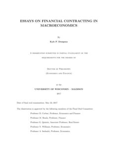 Essays on Financial Contracting in Macroeconomics
