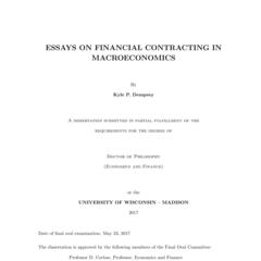 Essays on Financial Contracting in Macroeconomics