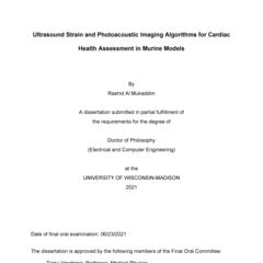 Ultrasound Strain and Photoacoustic Imaging Algorithms for Cardiac Health Assessment in Murine Models