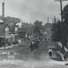 Fourth of July parade, New Glarus, 1912