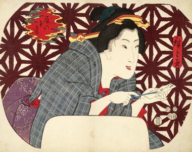A Bijin Holding a Hairpin, from the series Goose-borne Tidings