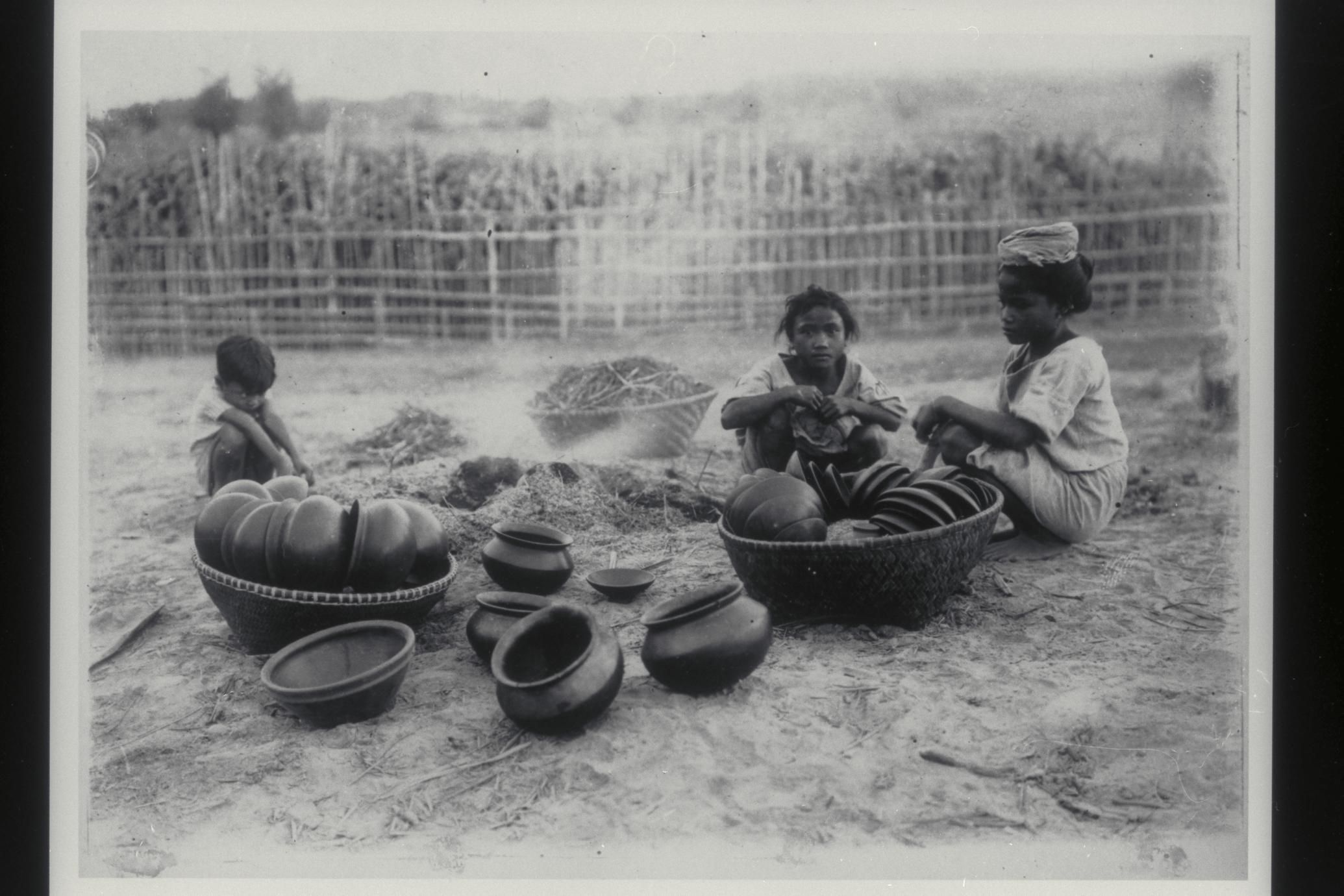 Girls preparing pottery, Ilocos Norte, pre-1927