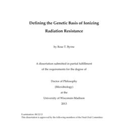 Defining the Genetic Basis of Ionizing Radiation Resistance