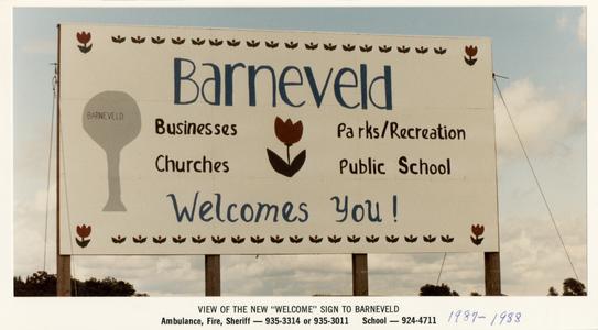 Barneveld "welcome" sign