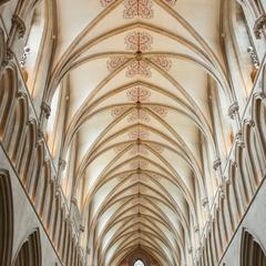 Wells Cathedral interior nave vaulting