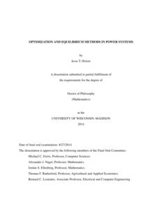 Optimization and Equilibrium Methods in Power Systems