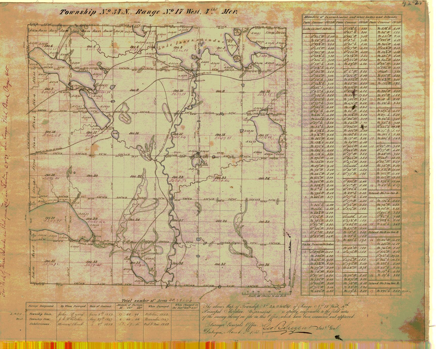 [Public Land Survey System map: Wisconsin Township 34 North, Range 17 West]