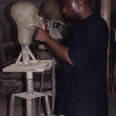 Student with sculpture