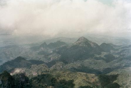 The physical terrain north of the village of Chommok in northwest Laos