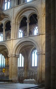 Peterborough Cathedral presbytery arcade and tribune