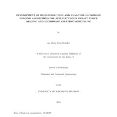 Development of High-Resolution and Real-Time Microwave Imaging Algorithms for Applications in Breast Tissue Imaging and Microwave Ablation Monitoring