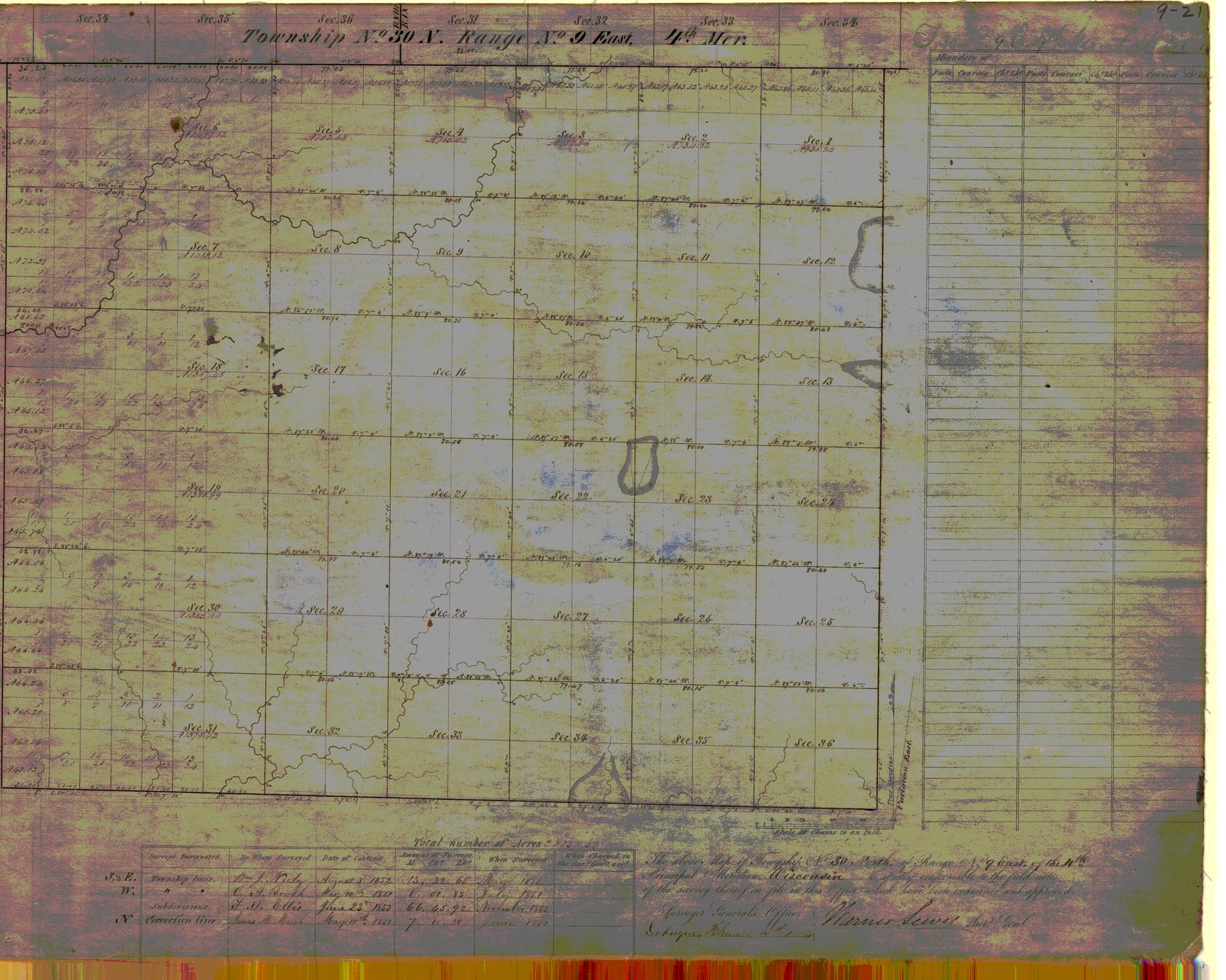 [Public Land Survey System map: Wisconsin Township 30 North, Range 09 East]