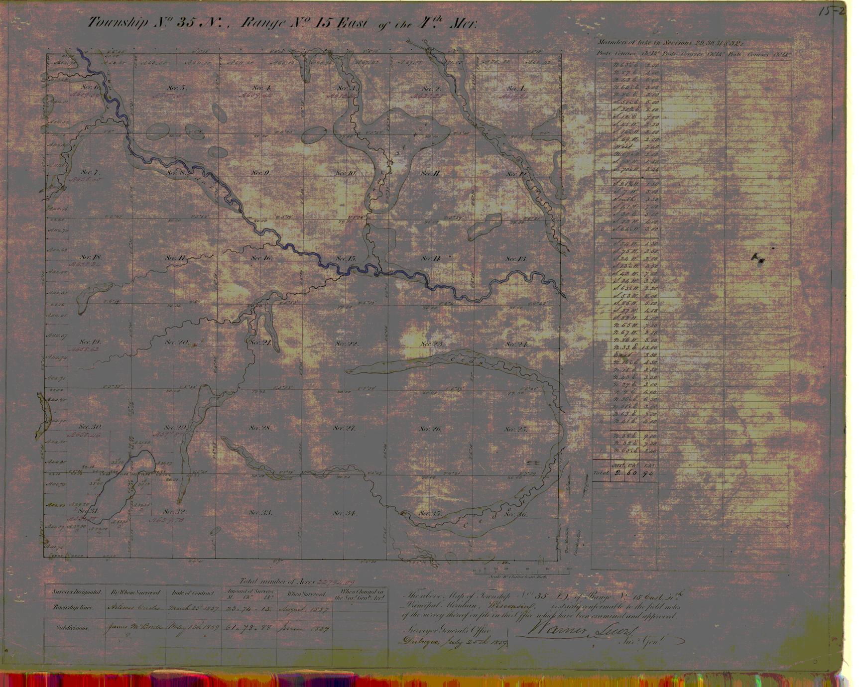 [Public Land Survey System map: Wisconsin Township 35 North, Range 15 East]