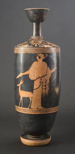 Oil Jar (Lekythos) with Artemis and Doe