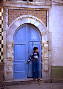 Tripoli, Old City or Medina, Boy in Doorway