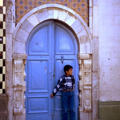 Tripoli, Old City or Medina, Boy in Doorway