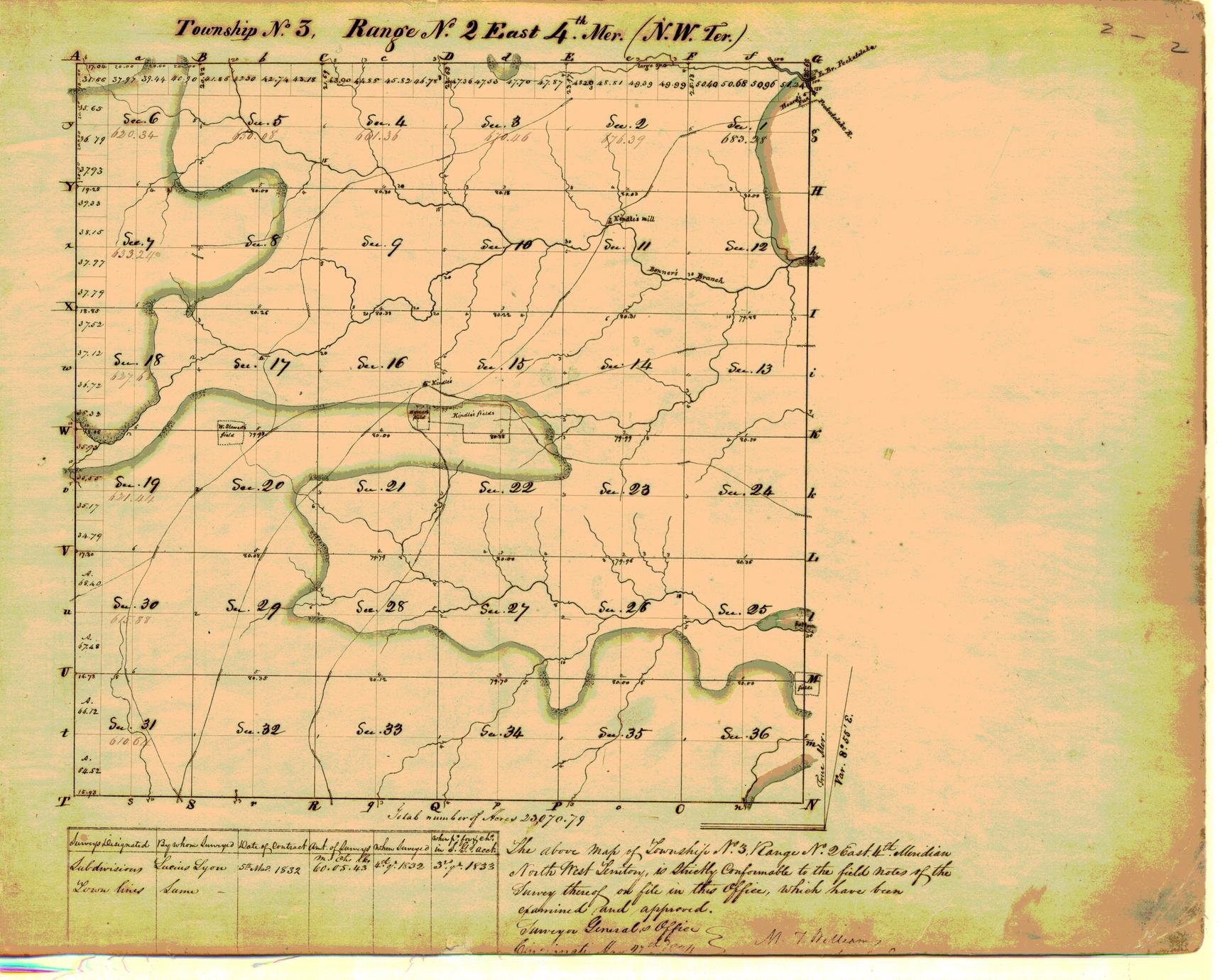 [Public Land Survey System map: Wisconsin Township 03 North, Range 02 East]