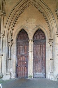 Wells Cathedral exterior north porch doorway