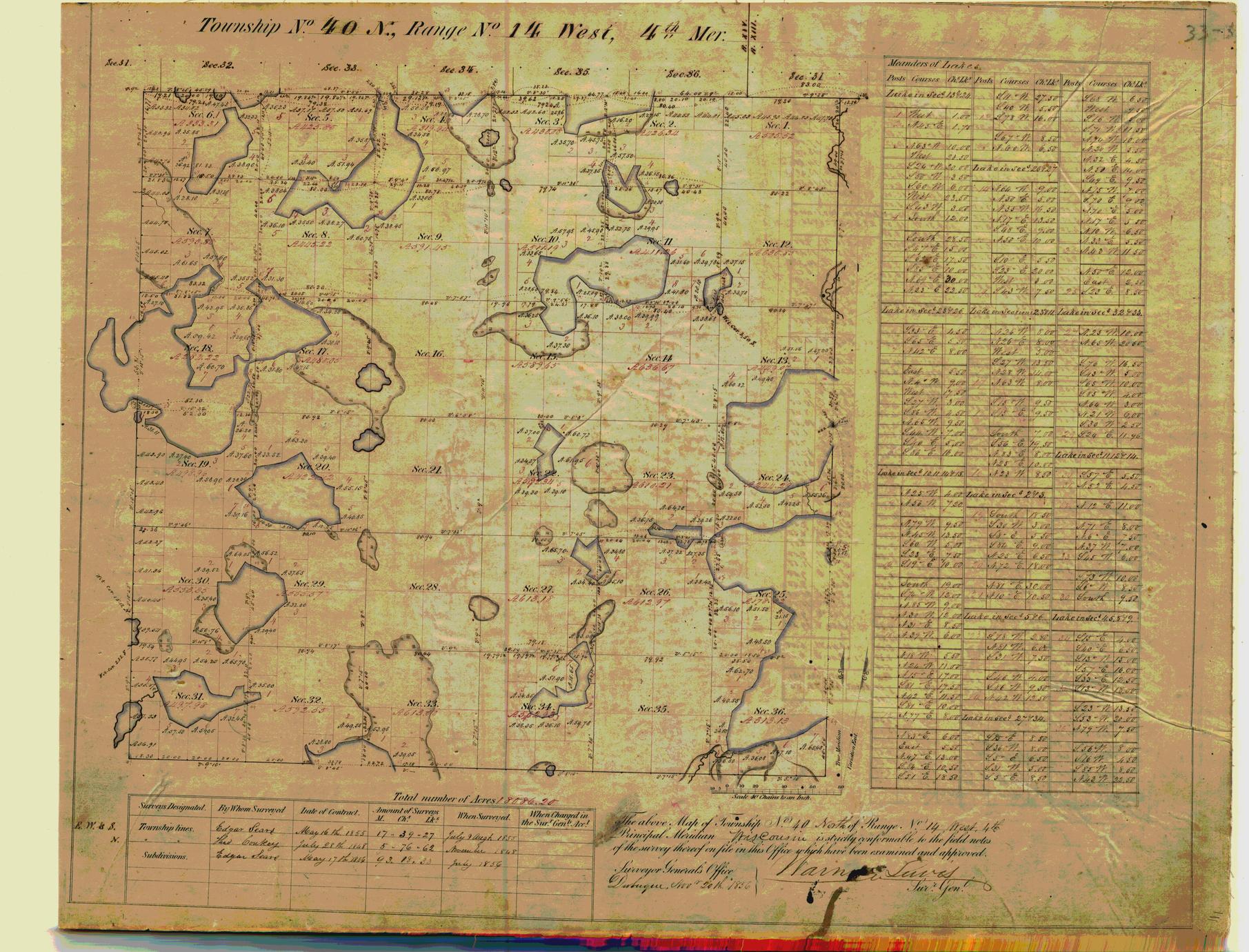 [Public Land Survey System map: Wisconsin Township 40 North, Range 14 West]