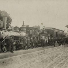 Milwaukee Railroad train arriving at the depot