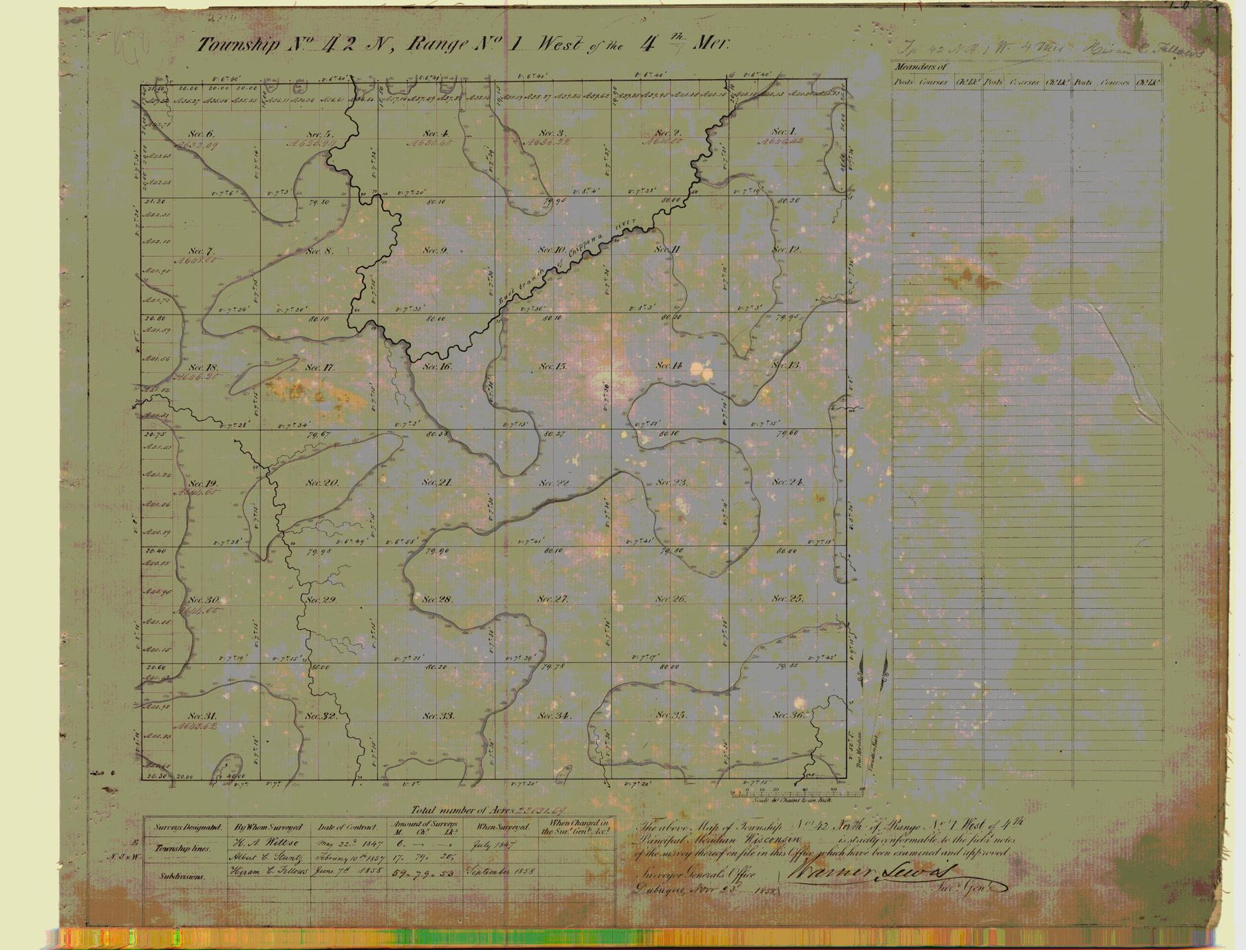 [Public Land Survey System map: Wisconsin Township 42 North, Range 01 West]