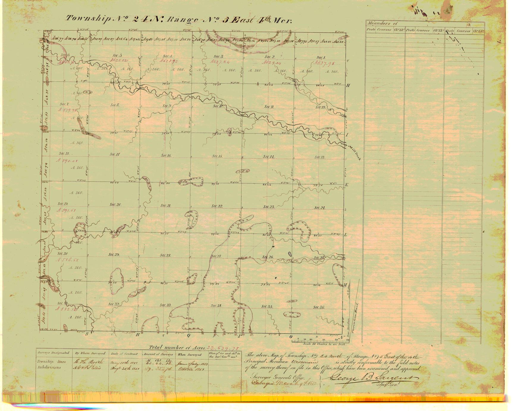 [Public Land Survey System map: Wisconsin Township 24 North, Range 05 East]