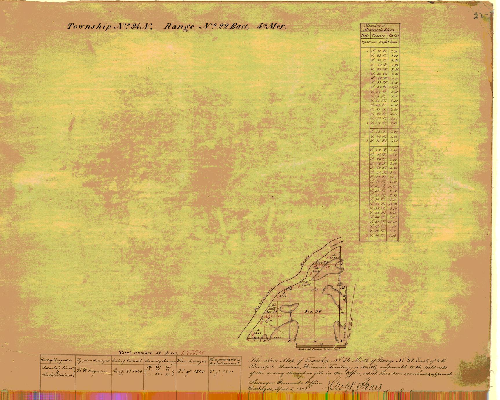 [Public Land Survey System map: Wisconsin Township 34 North, Range 22 East]