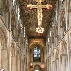 Peterborough Cathedral nave looking west