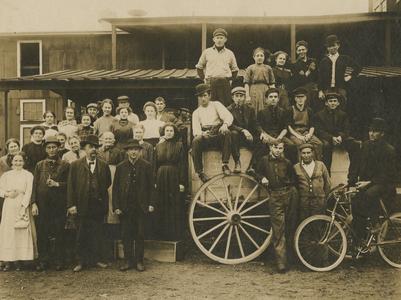 The E. J. Vaudreuil Canning Company field crew with the water tank on wheels