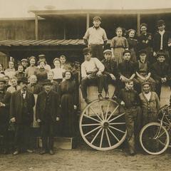 The E. J. Vaudreuil Canning Company field crew with the water tank on wheels