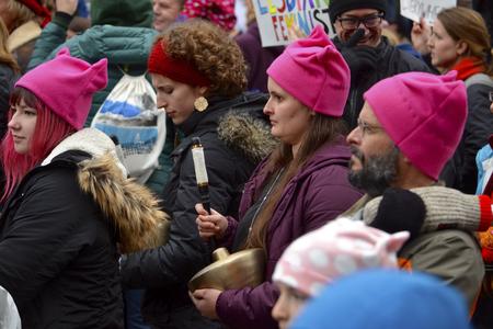 Protesters in pussy hats