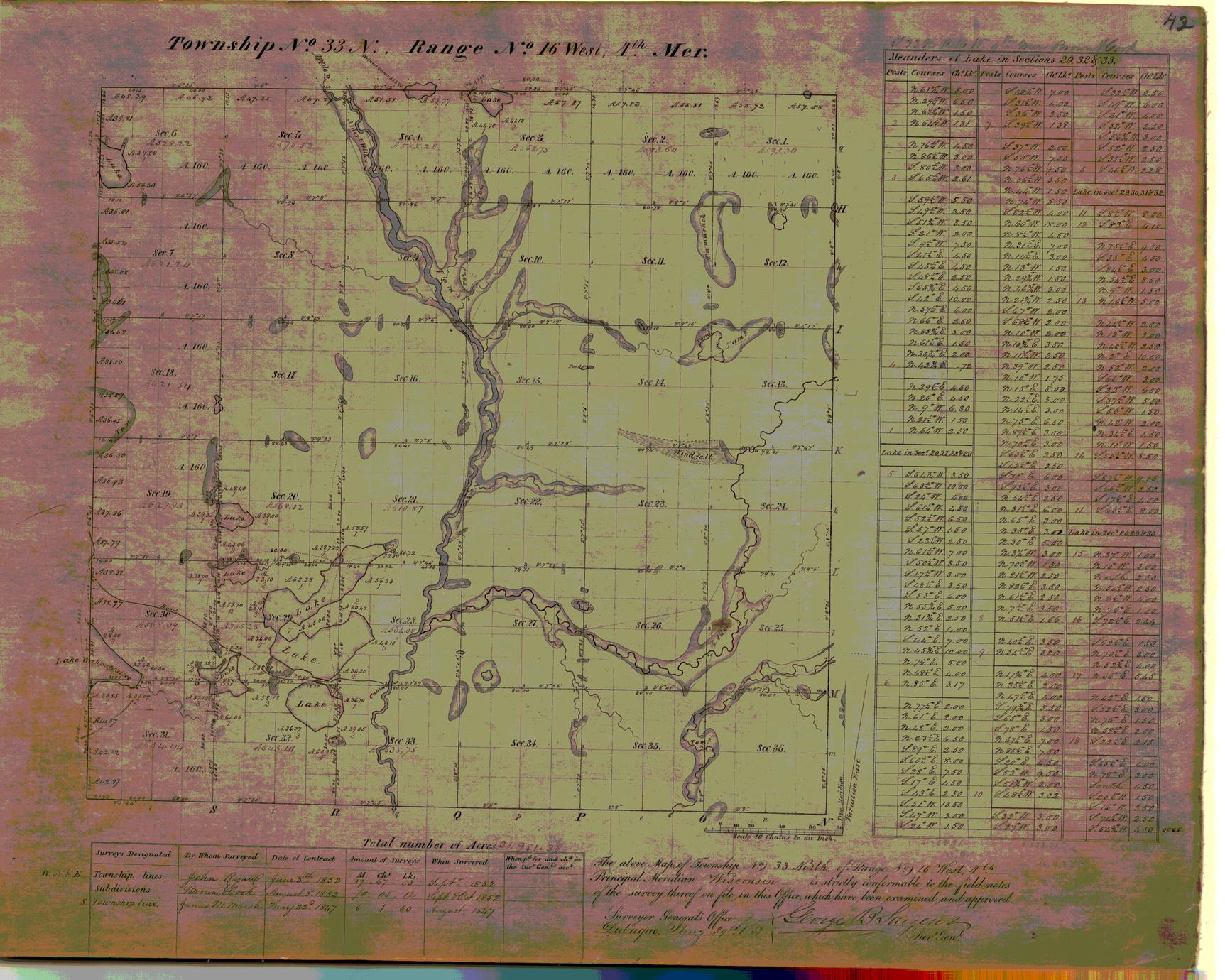 [Public Land Survey System map: Wisconsin Township 33 North, Range 16 West]